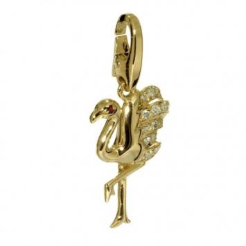 Cartier Diamond 18 K Yellow Gold Flamingo Charm Pendant