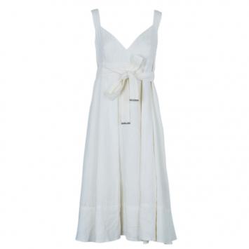 Burberry White Linen Sleeveless Dress M