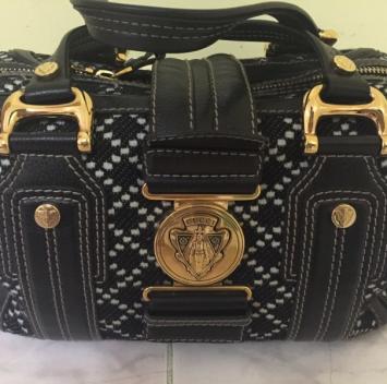 Gucci Black Tweed Medium Aviatrix Satchel
