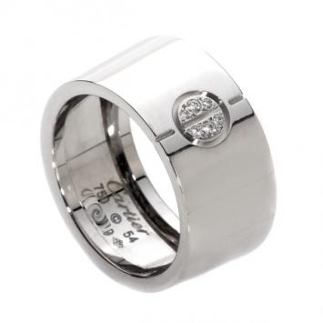 Cartier Love Diamond 18 K White Gold Ring Size 54