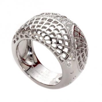 Cartier 18k White Gold Diamond Ring Size 53