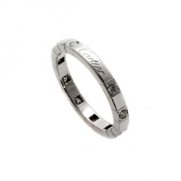 Cartier 18 K White Gold Diamond Lanieres Band Ring Size 58