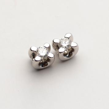 Damiani Diamond White Gold Stud Earrings