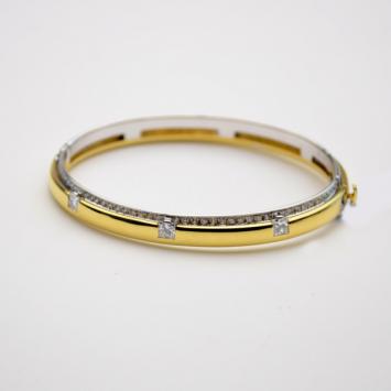 Damiani Diamond White & Yellow Gold Bangle 