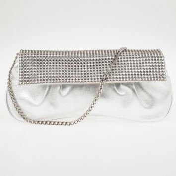 Gina Metallic Leather Evening Shoulder Bag