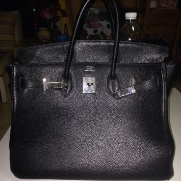 Hermes Black Clemence Leather Birkin 35cm