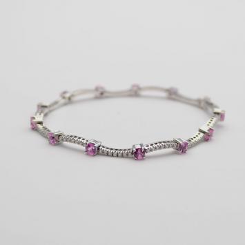 Damiani Diamond & Pink Sapphire Bracelet