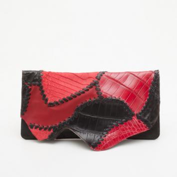 Pierre Balmain Red Ultimate Croco Clutch