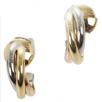 Cartier Trinity 18 K 3 Tone Gold Mini Earrings