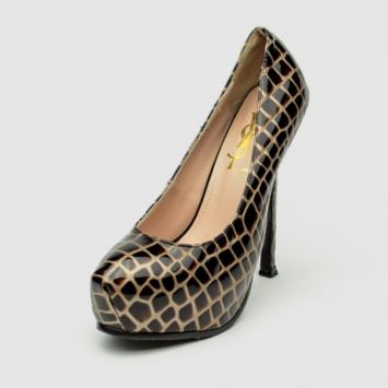 Yves Saint Laurent Printed Patent Tribute Too Platform Pumps Size 39