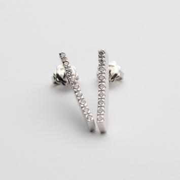 Alfieri & St. John Diamond Linear White Gold Earrings