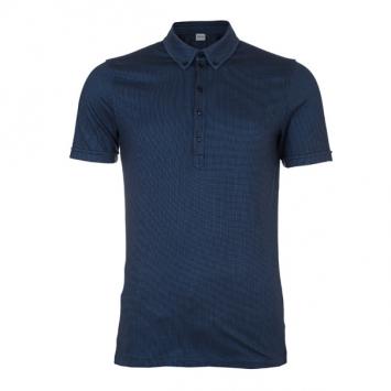 Pre Owned Armani Collezioni Men's Blue Black Cotton Pique Polo Shirt XXL