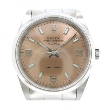Pre Owned Rolex Air King P SS Pink Mens Wristwatch