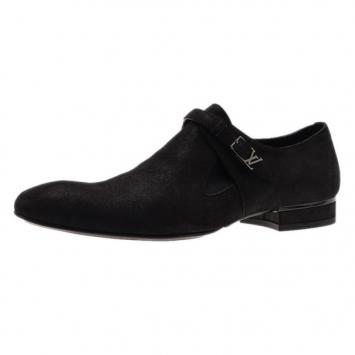 Pre Owned Louis Vuitton Black Suede Vesuvio Oxfords Size 42