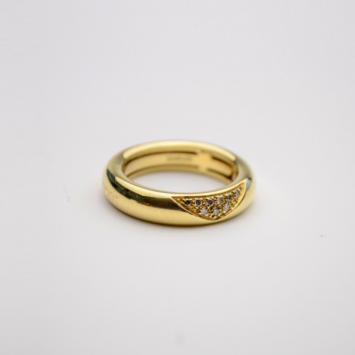 Damiani Yellow Gold Diamond Band Ring Size 54.5