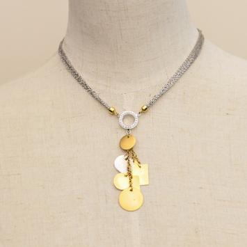 Alfieri & St. John Diamond Chain Neklace with Gold Charms