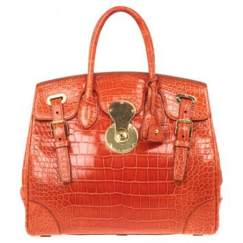 Ralph Lauren Alligator Orange Ricky Bag