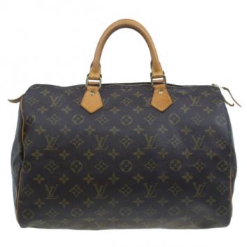Louis Vuitton Monogram Leather Speedy 35 Bag