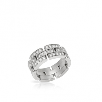 Cartier Maillon Panthère 18KT Diamond Ring Size 50.5
