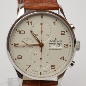 Pre Owned Erhard Junghans White Meister Chronoscope Mens Wristwatch