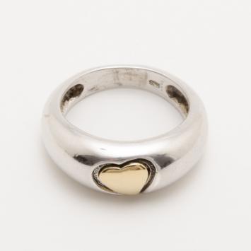 Yves Saint Laurent Silver Heart Ring Size 50
