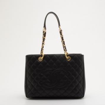 Chanel Black Quilted Caviar Leather Grand XL Shopping Tote