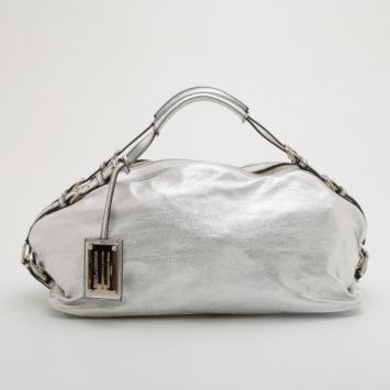 Dolce and Gabbana Metallic Leather Boston Satchel 