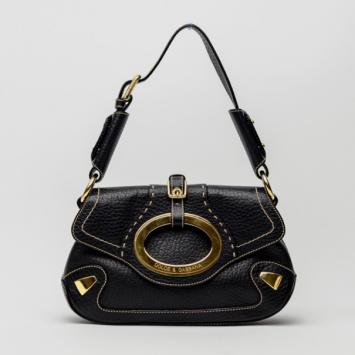 Dolce and Gabbana Black Leather Miss Really Hot Shoulder Bag 