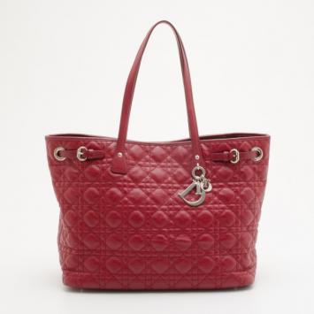 Christian Dior Red Coated Canvas 'Panarea' Medium Tote