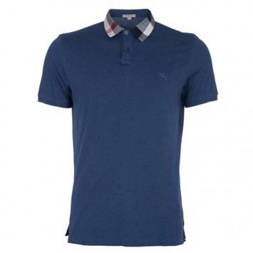 Pre Owned Burberry Men’s Blue Novacheck Collar Polo Shirt XL