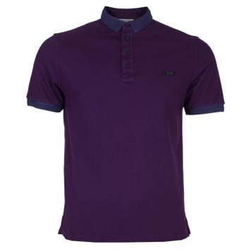 Pre Owned Burberry Men's Purple Cotton Pique Polo Shirt L