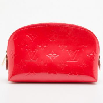 Pre Owned Louis Vuitton Rouge Grenadine Vernis Cosmetic Pouch