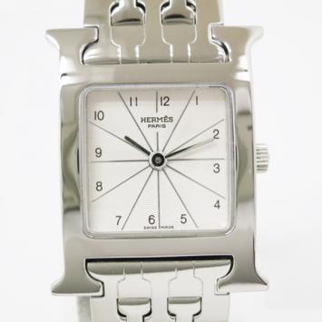 Hermes H Watch SS Silver Ladies Wristwatch