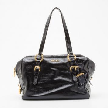 Prada Black Patent Leather Satchel