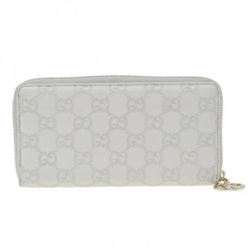 Gucci Beige Guccissima Leather Long Zippy Wallet