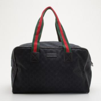 Pre Owned Gucci Black Canvas Carry-On Travel Bag
