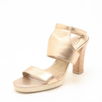 Tod's Gold Metallic High Heel Sandals Size 39