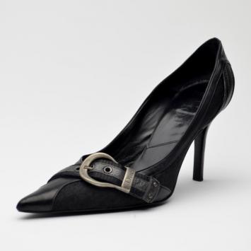 Dior Black Gaucho Buckle Pumps Size 38