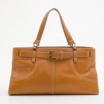 Dior Tan Leather Belted Tote