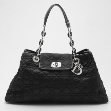 Dior Quilted Satin Cannage Charming Lock Satchel