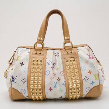 Louis Vuitton White Multicolor Courtney GM Bag
