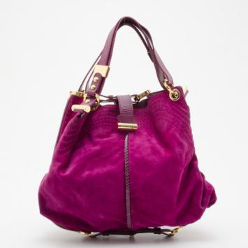 Jimmy Choo Fuschia Suede Alex Shoulder Bag