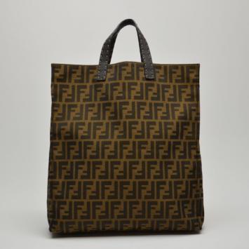 Fendi Zucca Canvas Vertical Shopper Tote