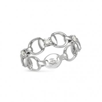 Gucci Horsebit Diamond White Gold Ring