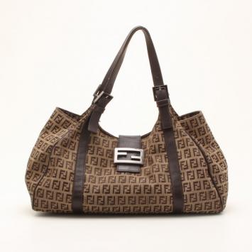 Fendi Tobacco Zucchino Large Shoulder Bag