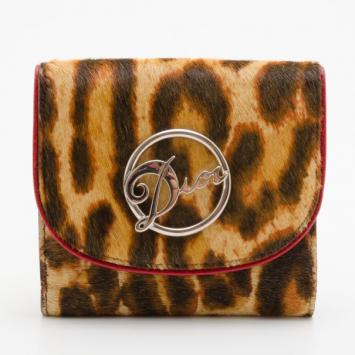 Dior Leopard Print Pony Hair Wallet