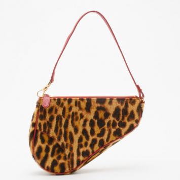 Dior Pony Hair Leopard Saddle Bag