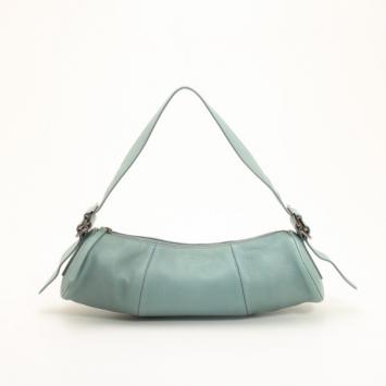 Tod's Light Blue Leather Barrel Shoulder Bag
