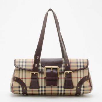 Burberry Haymarket Check Flap Shoulder Bag
