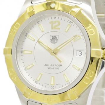 Pre Owned Tag Heuer White Stainless Steel Aquaracer Men's Wristwatch 29MM